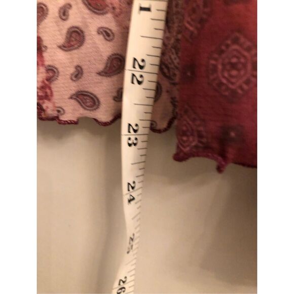 Vintage INC Sheer Patchwork Boho Blouse Bell Sleeve Romantic Whimsigoth Fairy Gr - Picture 6 of 6